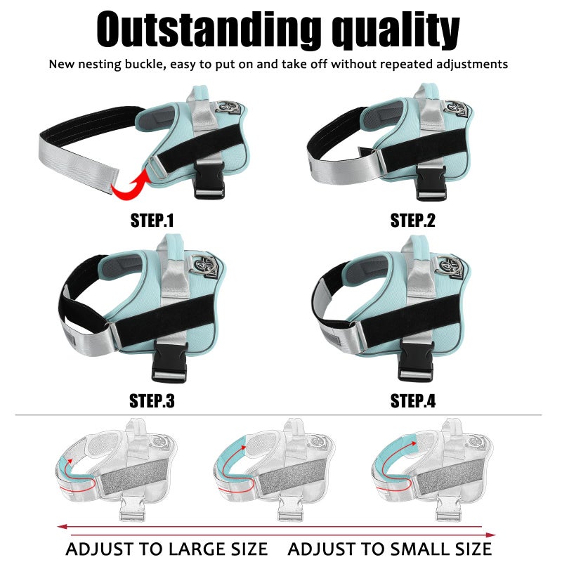 Bolux Dog Harness, No-Pull Reflective Dog Vest, Breathable Adjustable Pet Harness with Handle for Outdoor Walking - No More Pulling, Tugging or Choking (Army Yellow, XS) - Image 3